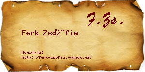 Ferk Zsófia névjegykártya